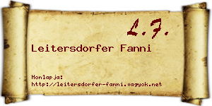 Leitersdorfer Fanni névjegykártya